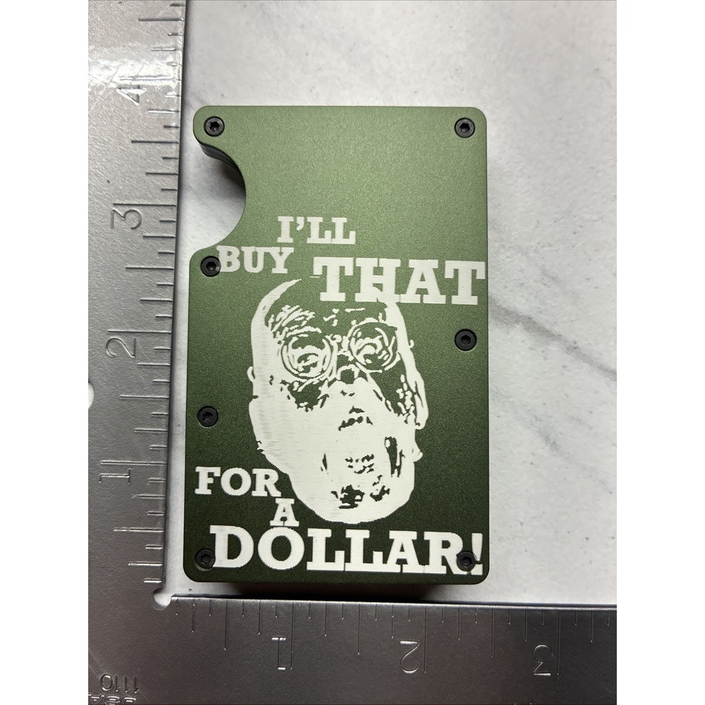 Metal Slim Robocop "I'll Buy That For A Dollar" Logo RFID Blocking Wallet